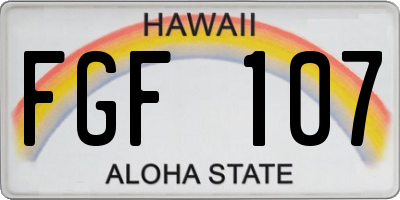 HI license plate FGF107