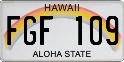 HI license plate FGF109