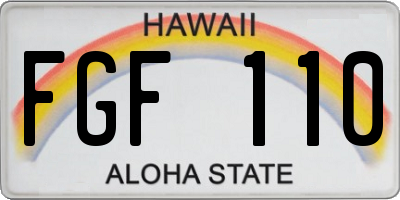 HI license plate FGF110