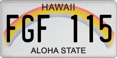 HI license plate FGF115
