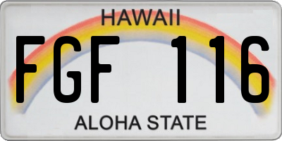 HI license plate FGF116