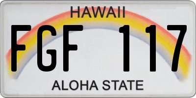 HI license plate FGF117