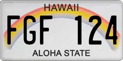 HI license plate FGF124