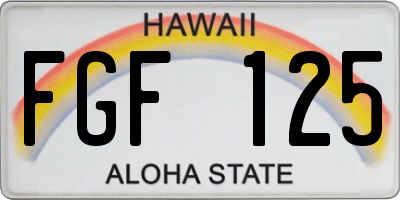 HI license plate FGF125
