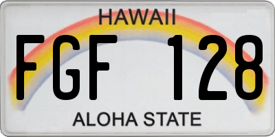 HI license plate FGF128