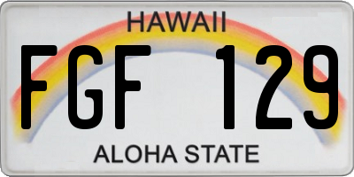 HI license plate FGF129