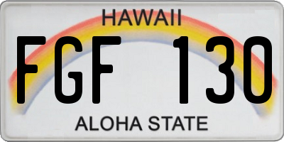 HI license plate FGF130