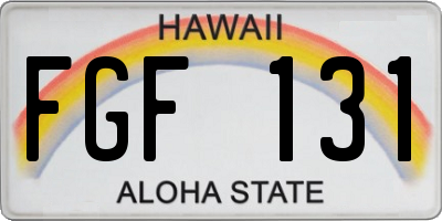 HI license plate FGF131