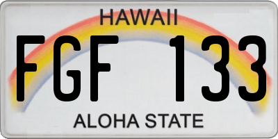 HI license plate FGF133