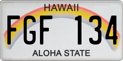 HI license plate FGF134