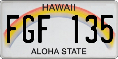 HI license plate FGF135