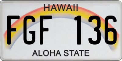 HI license plate FGF136