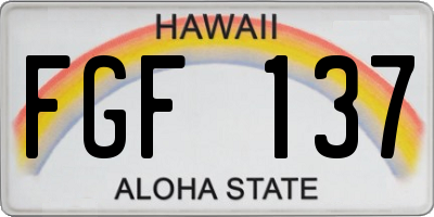 HI license plate FGF137