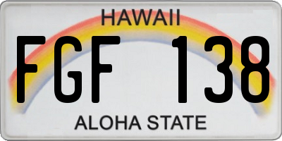 HI license plate FGF138
