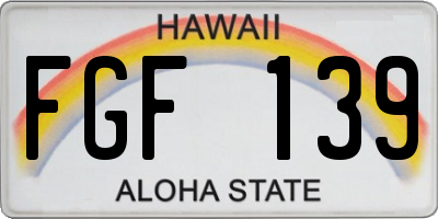 HI license plate FGF139