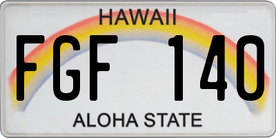 HI license plate FGF140