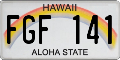 HI license plate FGF141