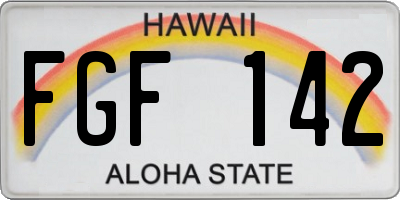 HI license plate FGF142