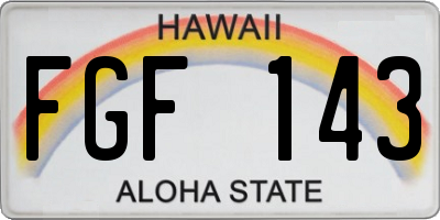 HI license plate FGF143
