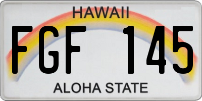 HI license plate FGF145