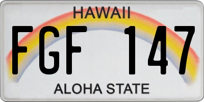 HI license plate FGF147