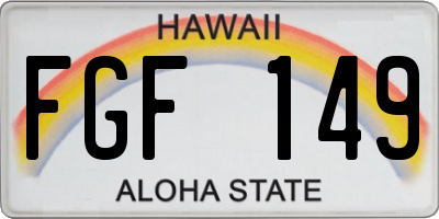 HI license plate FGF149