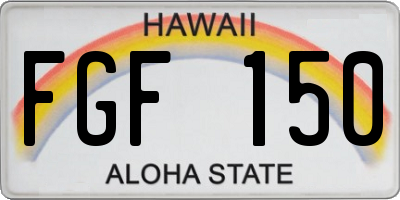 HI license plate FGF150