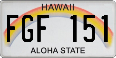 HI license plate FGF151