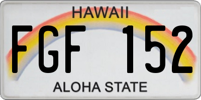 HI license plate FGF152