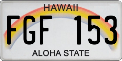 HI license plate FGF153