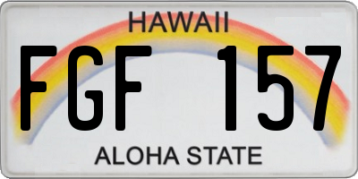 HI license plate FGF157