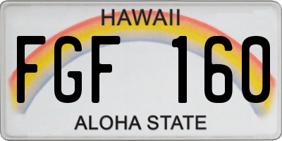 HI license plate FGF160