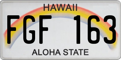 HI license plate FGF163