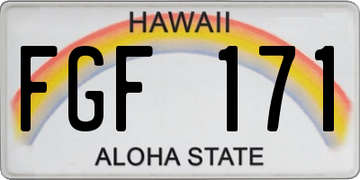 HI license plate FGF171