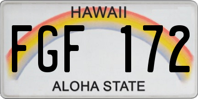HI license plate FGF172