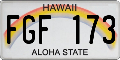 HI license plate FGF173