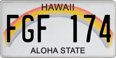 HI license plate FGF174