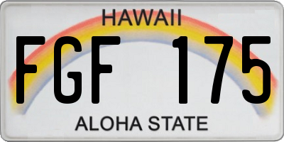 HI license plate FGF175