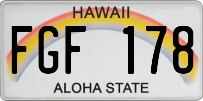 HI license plate FGF178