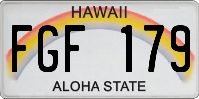 HI license plate FGF179