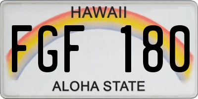 HI license plate FGF180