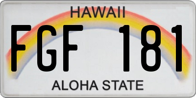 HI license plate FGF181