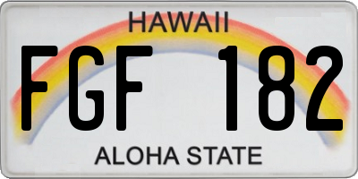 HI license plate FGF182