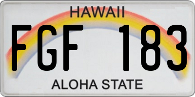 HI license plate FGF183