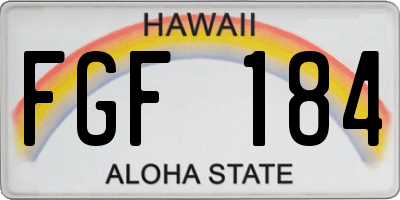 HI license plate FGF184