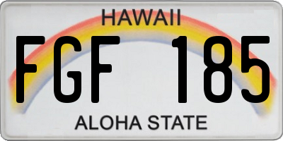 HI license plate FGF185