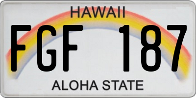 HI license plate FGF187