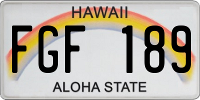 HI license plate FGF189