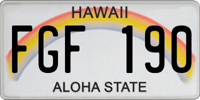 HI license plate FGF190