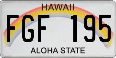 HI license plate FGF195